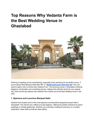 Top Reasons Why Vedanta Farm is the Best Wedding Venue in Ghaziabad