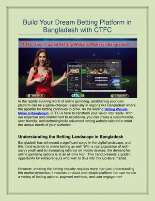 Build Your Dream Betting Platform in Bangladesh with CTFC