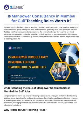 Is Manpower Consultancy in Mumbai for Gulf Teaching Roles Worth It