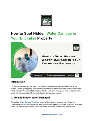 How to Spot Hidden Water Damage in Your Encinitas Property