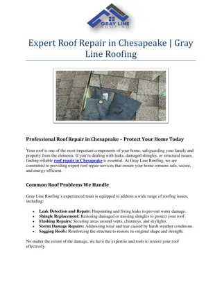 Trust Gray Line Roofing, your expert roofing contractor in Chesapeake, for quali