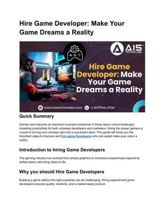 Hire Game Developer_ Make Your Game Dreams a Reality