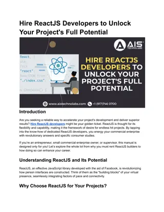 Hire ReactJS Developers to Unlock Your Project's Full Potential