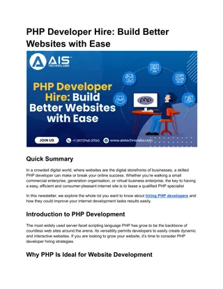 PHP Developer Hire_ Build Better Websites with Ease