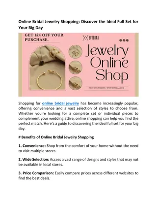 Online Bridal Jewelry Shopping