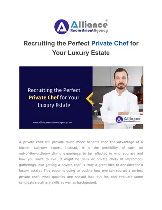 Recruiting the Perfect Private Chef for Your Luxury Estate