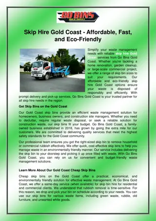 Skip Hire Gold Coast - Affordable, Fast, and Eco-Friendly