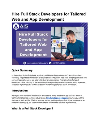 Hire Full Stack Developers for Tailored Web and App Development