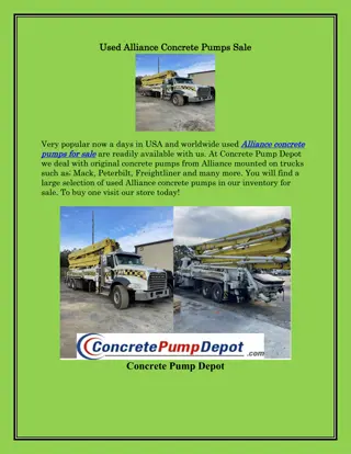 Used Alliance Concrete Pumps USA, concretepumpdepot.com