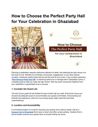 How to Choose the Perfect Party Hall for Your Celebration in Ghaziabad