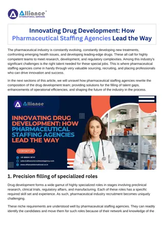 Innovating Drug Development How Pharmaceutical Staffing Agencies Lead the Way