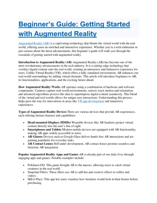 Beginner’s Guide Getting Started with Augmented Reality