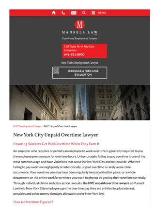 New York City Unpaid Overtime Lawyer – Get What You Deserve!