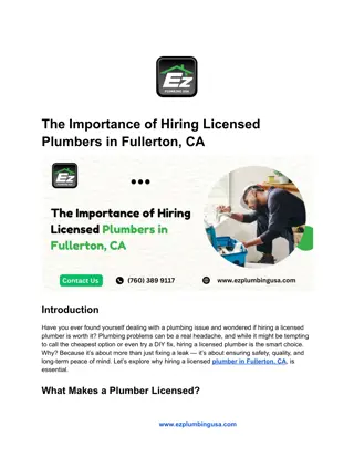 The Importance of Hiring Licensed Plumbers in Fullerton, CA