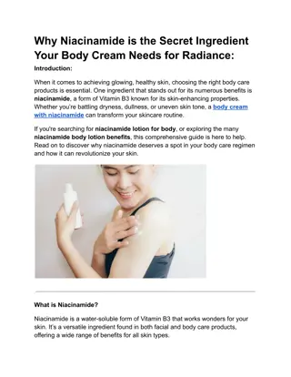 Why Niacinamide is the Secret Ingredient Your Body Cream Needs for Radiance