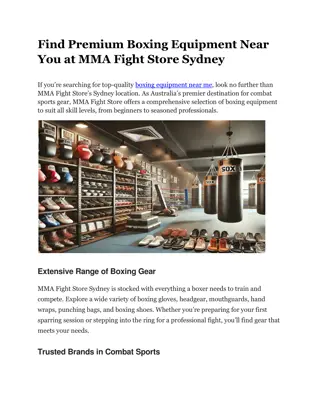 Find Premium Boxing Equipment Near You at MMA Fight Store Sydney