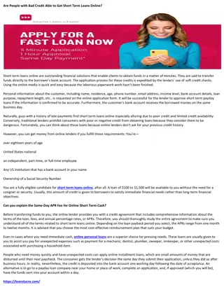 Are People with Bad Credit Able to Get Short Term Loans Online