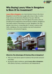 Luxury Villas in Bangalore