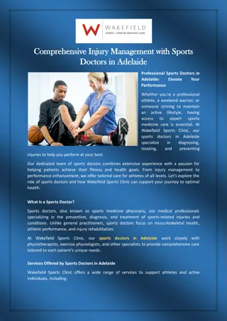 Comprehensive Injury Management with Sports Doctors in Adelaide