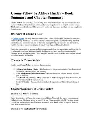 Crome Yellow by Aldous Huxley – Book Summary and Chapter Summary