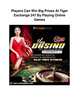 Players Can Win Big Prizes At Tiger Exchange 247 By Playing Online Games