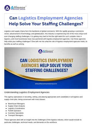 Can Logistics Employment Agencies Help Solve Your Staffing Challenges