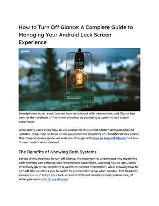 How to Turn Off Glance  A Complete Guide to Managing Your Android Lock Screen Experience