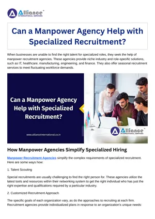 Can a Manpower Agency Help with Specialized Recruitment