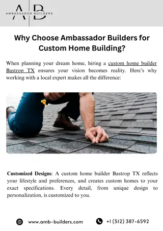 Why Choose a Custom Home Builder in Bastrop TX