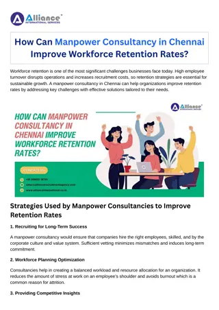 How Can Manpower Consultancy in Chennai Improve Workforce Retention Rates