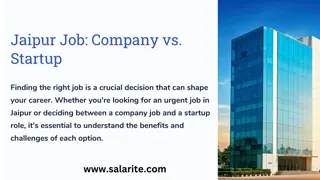 Jaipur Job in Company vs. Job in Startups and MSMEs: Which One is Better?