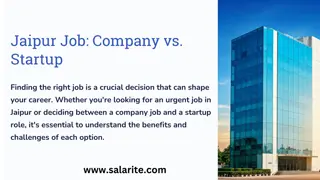 Jaipur Job in Company vs. Job in Startups and MSMEs: Which One is Better?