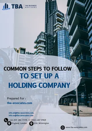 Common Steps to Follow to Set up A Holding Company