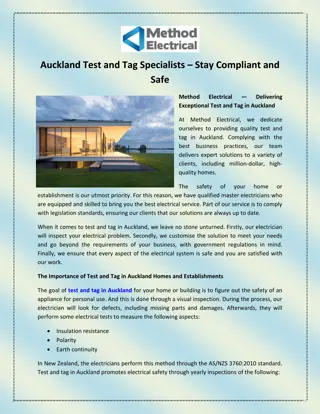 Auckland Test and Tag Specialists – Stay Compliant and Safe