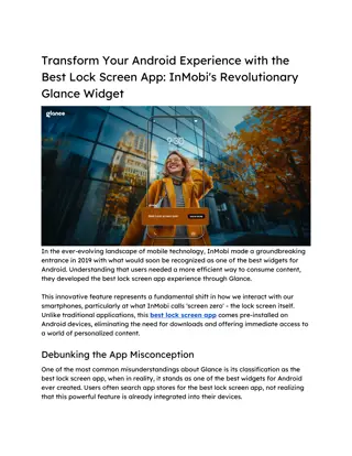 Transform Your Android Experience with the Best Lock Screen App - InMobi's Revolutionary Glance Widget