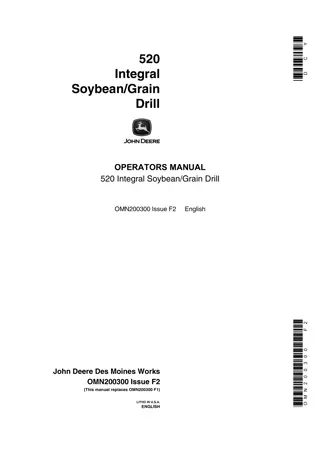 John Deere 520 Integral SoybeanGrain Drill Operator’s Manual Instant Download (Publication No.OMN200300)