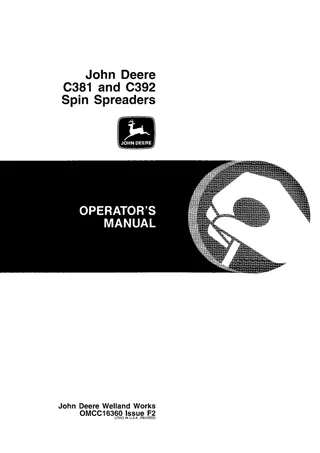 John Deere C381 and C392 Spin Spreaders Operator’s Manual Instant Download (Publication No.OMCC16360)