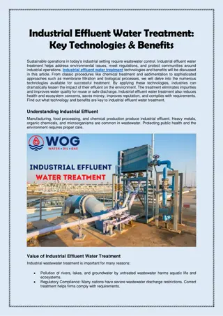 Industrial Effluent Water Treatment Key Technologies & Benefits