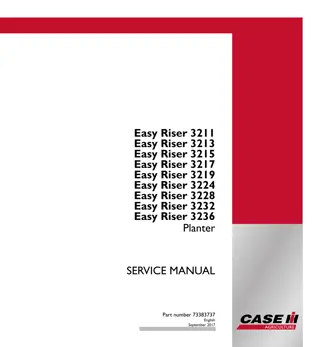 CASE IH Easy Riser 3211 3213 3215 3217 3219 3224 3228 3232 3236 Planter Service Repair Manual Instant Download (Part Number 73383737)