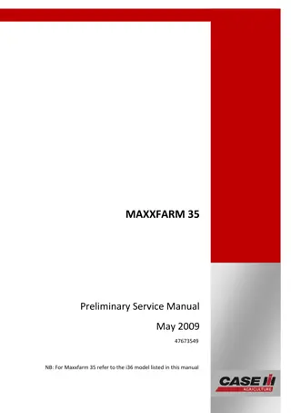 CASE IH MAXXFARM 35 Preliminary Service Repair Manual Instant Download (Part Number 47673549)