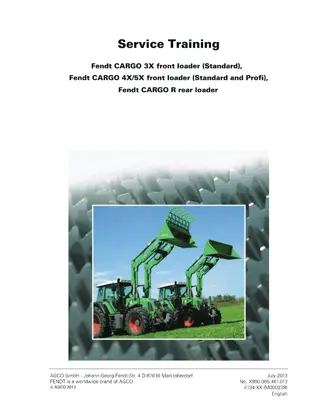 Fendt CARGO 3X 4X 5X R Front Loader (Standard) (Standard and Profi) Service Repair Manual Instant Download (Part No. X990.005.461.013)