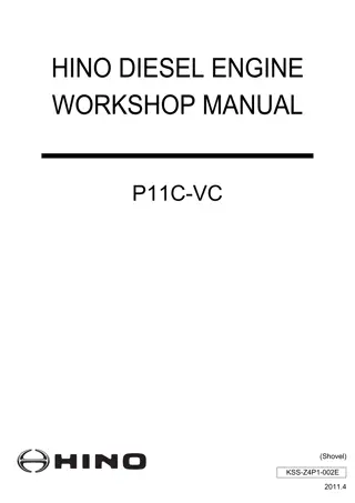 Hino P11C-VC Diesel Engine Service Repair Manual Instant Download (Book Code No. KSS-Z4P1-002E)