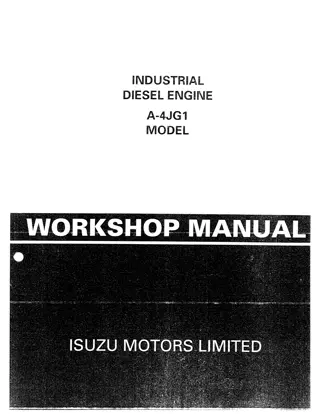 Isuzu A-4JG1 Diesel Engine Service Repair Manual Instant Download