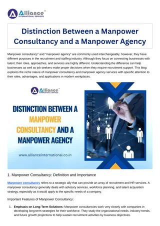 Distinction Between a Manpower Consultancy and a Manpower Agency