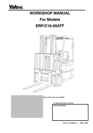 YALE (A807) ERP16-20ATF, ERC16-20ATF FORKLIFT Service Repair Manual Instant Download