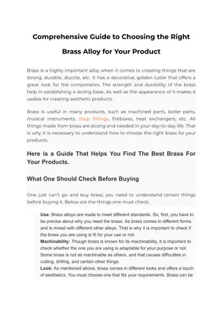 Comprehensive Guide to Choosing the Right Brass Alloy for Your Product