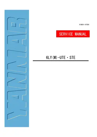 Yanmar 6LY(M)-UTE 6LY(M)-STE Marine Diesel Engine Service Repair Manual Instant Download