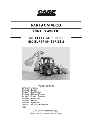 CASE 580 Super M Series 2, 580 Super M  Series 2 Backhoe Loader Parts Catalogue Manual Instant Download