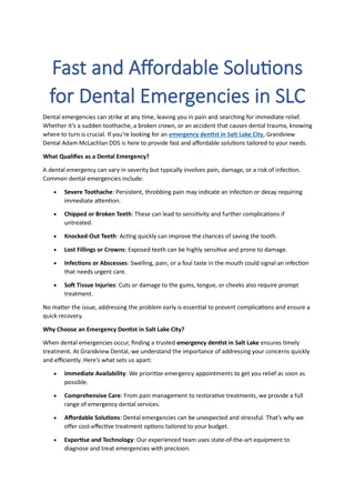 Fast and Affordable Solutions for Dental Emergencies in SLC