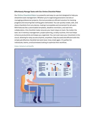 Effortlessly Manage Tasks with Our Online Checklist Maker
